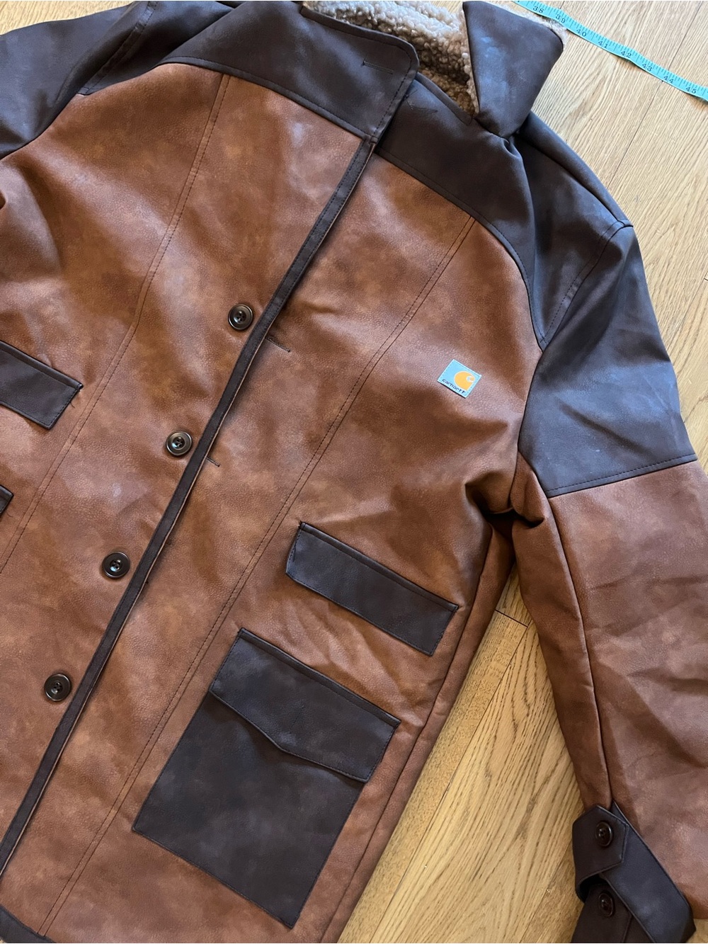 Carhartt Suede Ranch Jacket Mens 2XL Brown Sherpa Shearling Lined Chore Coat